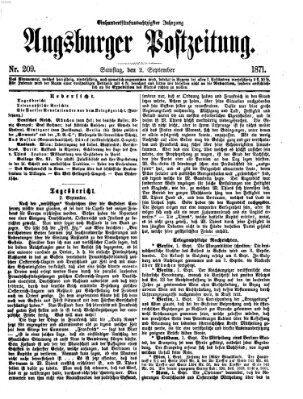 Augsburger Postzeitung Samstag 2. September 1871