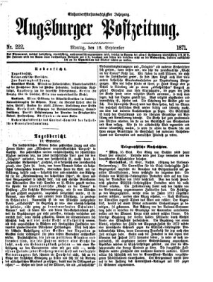 Augsburger Postzeitung Montag 18. September 1871