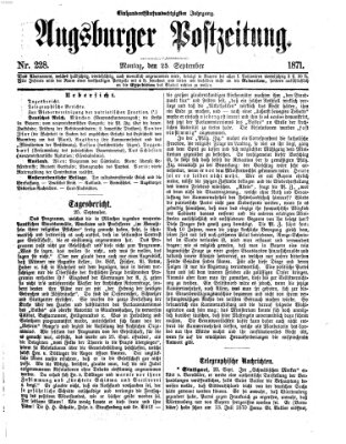 Augsburger Postzeitung Montag 25. September 1871