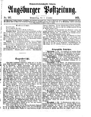 Augsburger Postzeitung Donnerstag 5. Oktober 1871