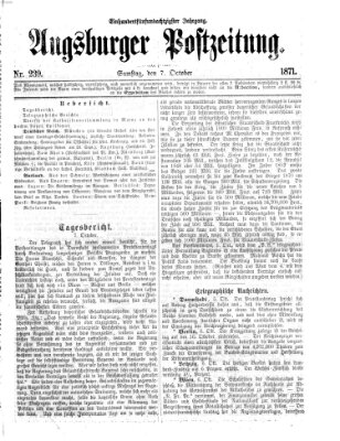 Augsburger Postzeitung Samstag 7. Oktober 1871