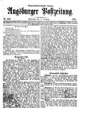 Augsburger Postzeitung Mittwoch 11. Oktober 1871