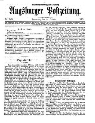 Augsburger Postzeitung Donnerstag 12. Oktober 1871