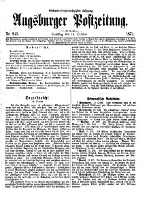 Augsburger Postzeitung Samstag 14. Oktober 1871