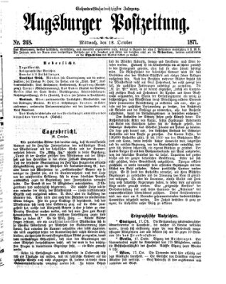 Augsburger Postzeitung Mittwoch 18. Oktober 1871