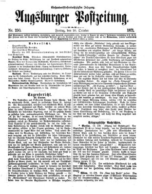 Augsburger Postzeitung Freitag 20. Oktober 1871