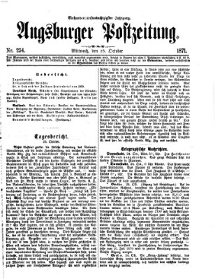 Augsburger Postzeitung Mittwoch 25. Oktober 1871