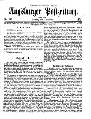 Augsburger Postzeitung Samstag 4. November 1871