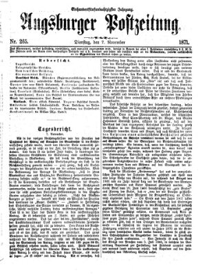 Augsburger Postzeitung Dienstag 7. November 1871