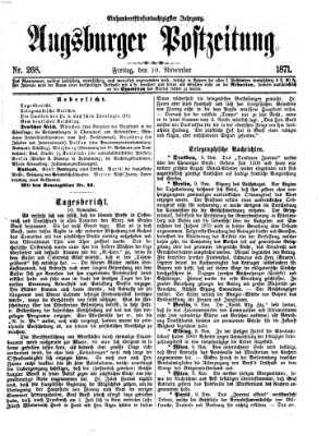 Augsburger Postzeitung Freitag 10. November 1871