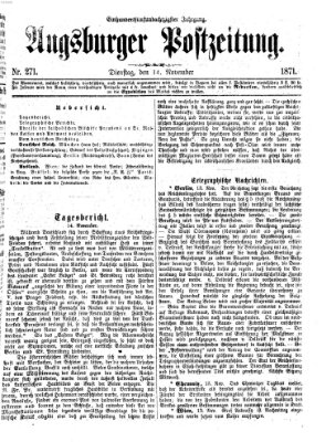 Augsburger Postzeitung Dienstag 14. November 1871