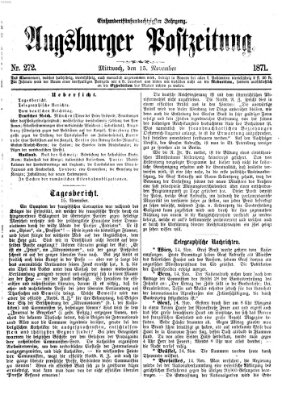 Augsburger Postzeitung Mittwoch 15. November 1871