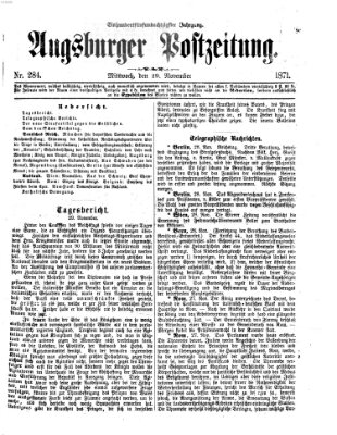 Augsburger Postzeitung Mittwoch 29. November 1871