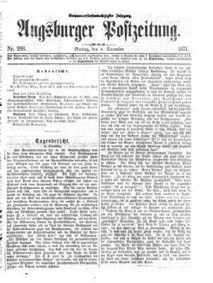 Augsburger Postzeitung Montag 4. Dezember 1871