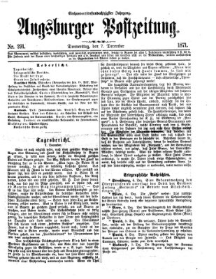 Augsburger Postzeitung Donnerstag 7. Dezember 1871