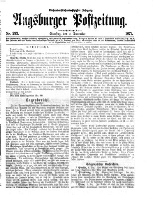 Augsburger Postzeitung Samstag 9. Dezember 1871