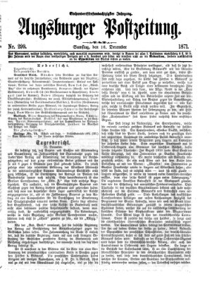 Augsburger Postzeitung Samstag 16. Dezember 1871