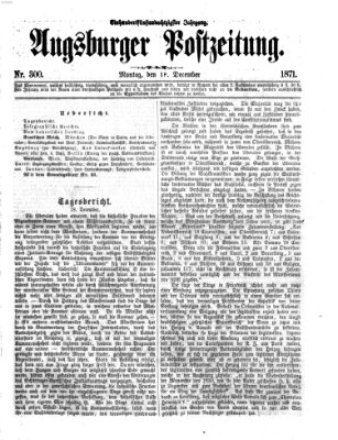 Augsburger Postzeitung Montag 18. Dezember 1871