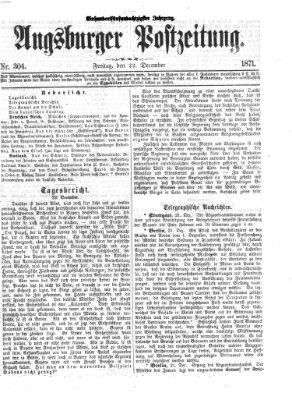 Augsburger Postzeitung Freitag 22. Dezember 1871