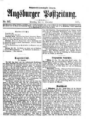 Augsburger Postzeitung Dienstag 26. Dezember 1871