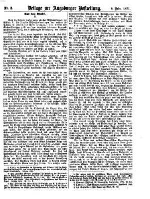 Augsburger Postzeitung. Beilage zur Augsburger Postzeitung (Augsburger Postzeitung) Mittwoch 8. Februar 1871