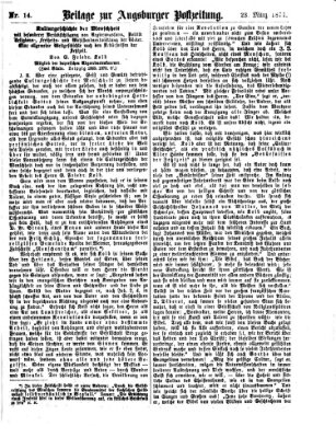 Augsburger Postzeitung. Beilage zur Augsburger Postzeitung (Augsburger Postzeitung) Donnerstag 23. März 1871