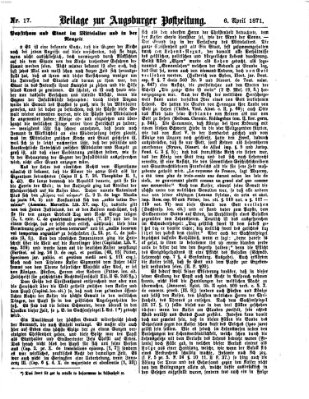 Augsburger Postzeitung. Beilage zur Augsburger Postzeitung (Augsburger Postzeitung) Donnerstag 6. April 1871