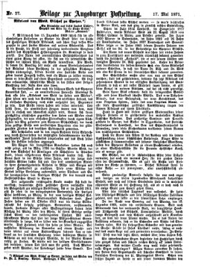 Augsburger Postzeitung. Beilage zur Augsburger Postzeitung (Augsburger Postzeitung) Mittwoch 17. Mai 1871