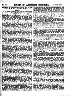 Augsburger Postzeitung. Beilage zur Augsburger Postzeitung (Augsburger Postzeitung) Dienstag 25. Juli 1871