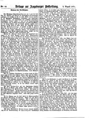 Augsburger Postzeitung. Beilage zur Augsburger Postzeitung (Augsburger Postzeitung) Mittwoch 2. August 1871