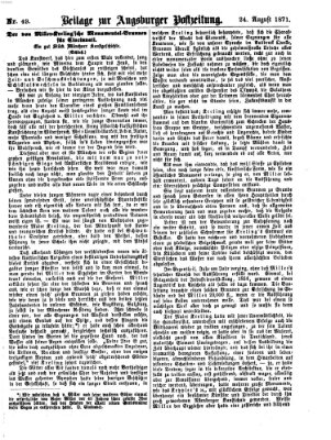 Augsburger Postzeitung. Beilage zur Augsburger Postzeitung (Augsburger Postzeitung) Donnerstag 24. August 1871