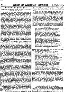 Augsburger Postzeitung. Beilage zur Augsburger Postzeitung (Augsburger Postzeitung) Mittwoch 6. September 1871