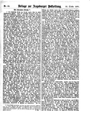 Augsburger Postzeitung. Beilage zur Augsburger Postzeitung (Augsburger Postzeitung) Samstag 21. Oktober 1871