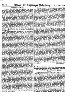 Augsburger Postzeitung. Beilage zur Augsburger Postzeitung (Augsburger Postzeitung) Donnerstag 26. Oktober 1871