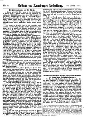 Augsburger Postzeitung. Beilage zur Augsburger Postzeitung (Augsburger Postzeitung) Donnerstag 23. November 1871