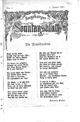 Augsburger Sonntagsblatt (Augsburger Postzeitung) Sonntag 1. Januar 1871