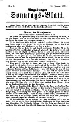 Augsburger Sonntagsblatt (Augsburger Postzeitung) Sonntag 15. Januar 1871