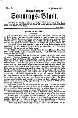 Augsburger Sonntagsblatt (Augsburger Postzeitung) Sonntag 5. Februar 1871