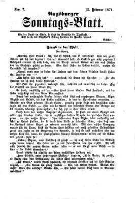 Augsburger Sonntagsblatt (Augsburger Postzeitung) Sonntag 12. Februar 1871