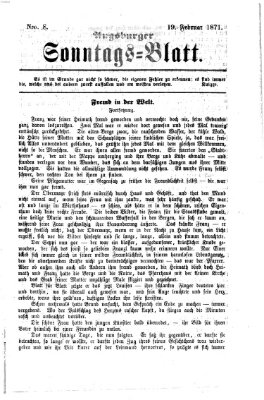 Augsburger Sonntagsblatt (Augsburger Postzeitung) Sonntag 19. Februar 1871