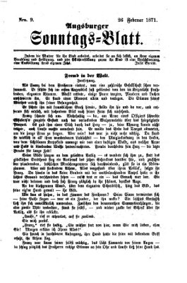 Augsburger Sonntagsblatt (Augsburger Postzeitung) Sonntag 26. Februar 1871