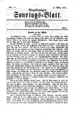 Augsburger Sonntagsblatt (Augsburger Postzeitung) Sonntag 12. März 1871