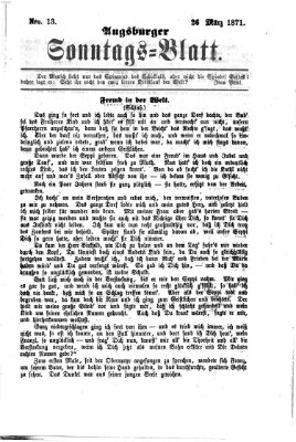 Augsburger Sonntagsblatt (Augsburger Postzeitung) Sonntag 26. März 1871