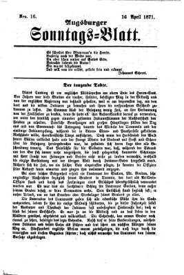 Augsburger Sonntagsblatt (Augsburger Postzeitung) Sonntag 16. April 1871