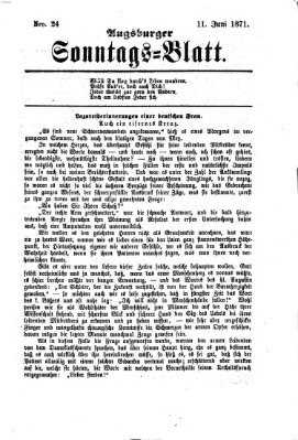 Augsburger Sonntagsblatt (Augsburger Postzeitung) Sonntag 11. Juni 1871