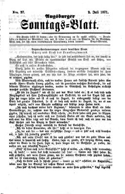 Augsburger Sonntagsblatt (Augsburger Postzeitung) Sonntag 2. Juli 1871