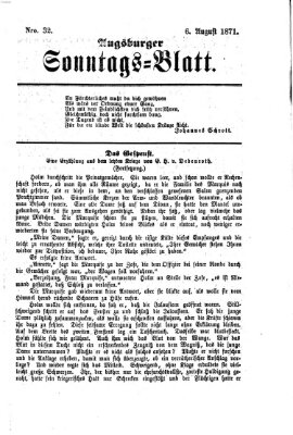 Augsburger Sonntagsblatt (Augsburger Postzeitung) Sonntag 6. August 1871