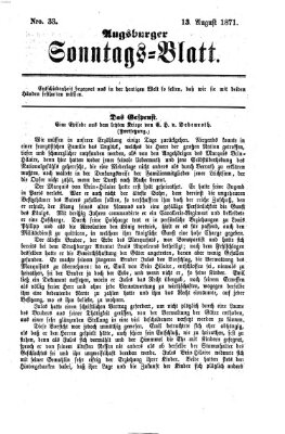 Augsburger Sonntagsblatt (Augsburger Postzeitung) Sonntag 13. August 1871