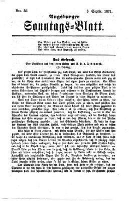 Augsburger Sonntagsblatt (Augsburger Postzeitung) Sonntag 3. September 1871