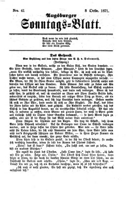 Augsburger Sonntagsblatt (Augsburger Postzeitung) Sonntag 8. Oktober 1871